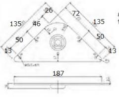 家具金物 JP-11 天板受座 三角型 135mm