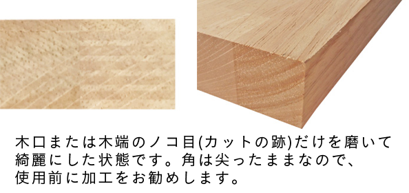 磨きのみの断面と仕上がり